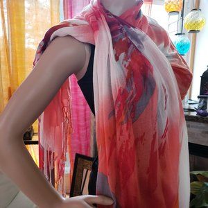 Rachel Zoe 100% rayon Fringed Scarf